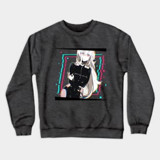 Anime Girl Glitch Aesthetic Crewneck Sweatshirt